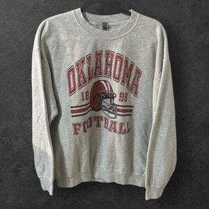 Gildan gray crew neck sweatshirt Oklahoma Football size large